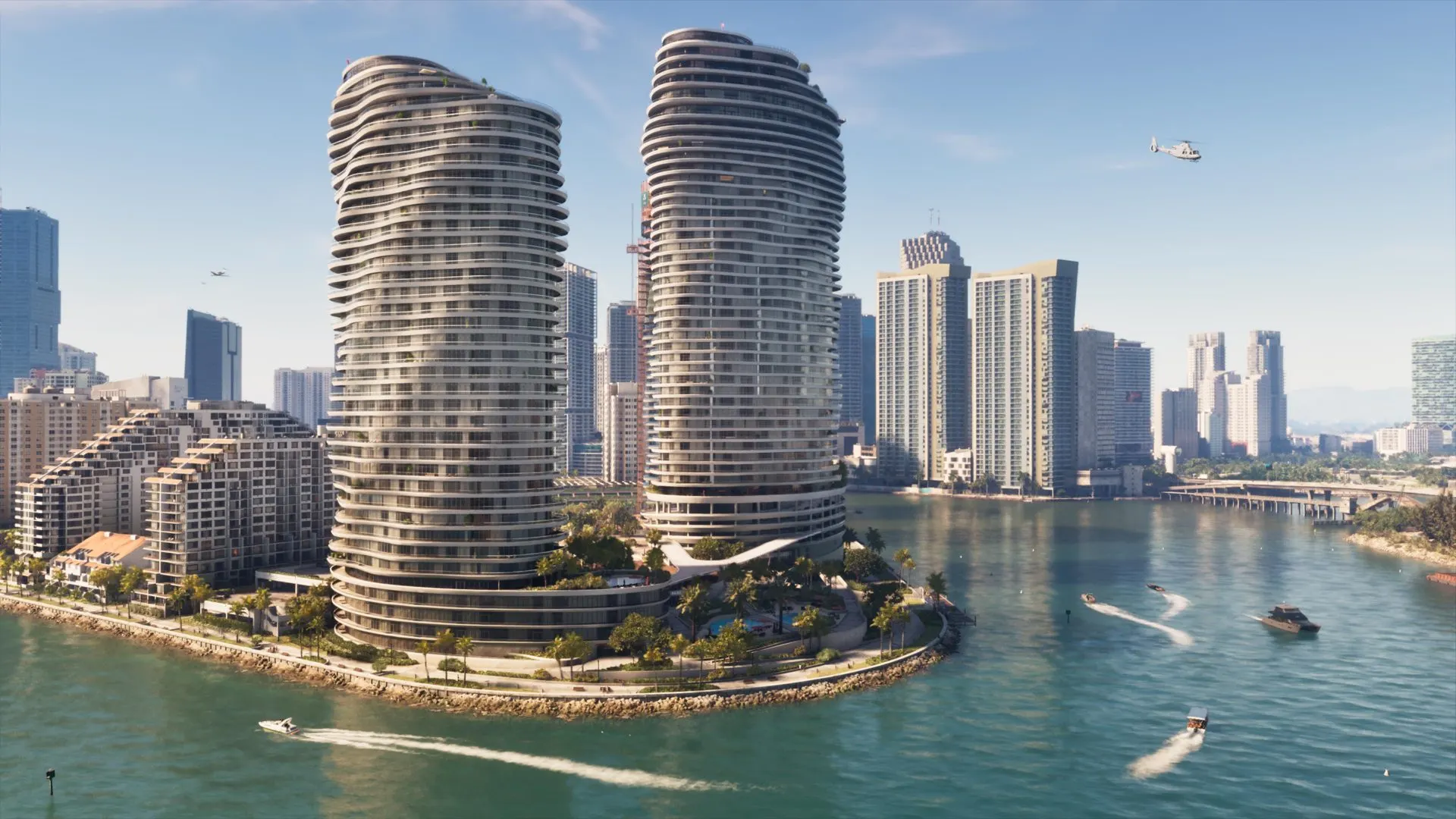 Les gratte-ciel de Vice City au bord de l’eau dans GTA 6